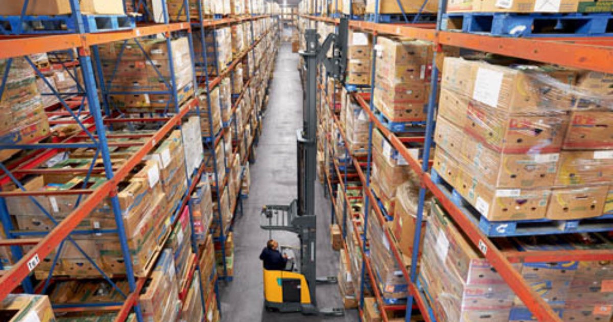 Jungheinrich Narrow Aisle forklift with mast raised