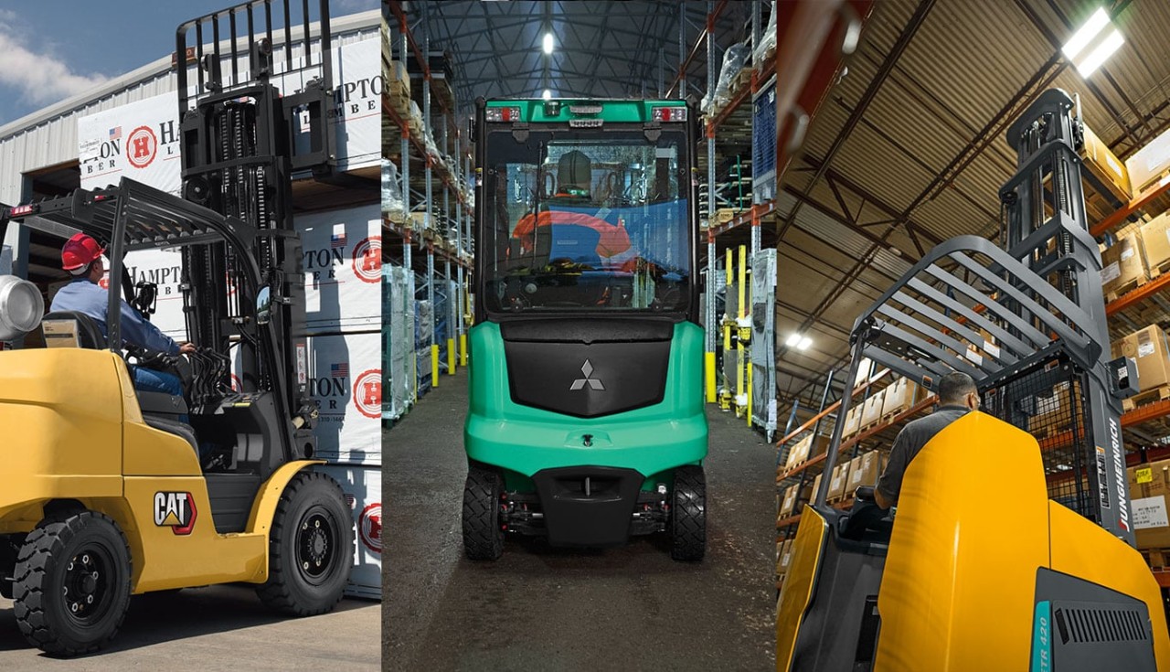 Cat, Mitsubishi and Jungheinrich Forklift