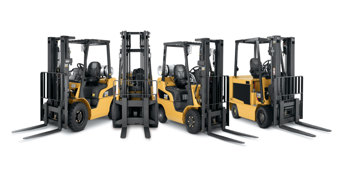 Four CAT forklift trucks