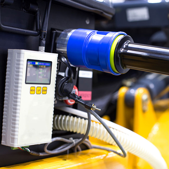 Close up of forklift battery charger